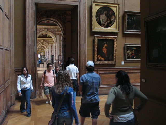 Inside of the Louvre museum